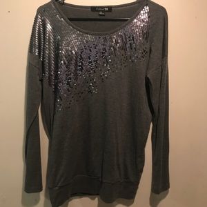 Long sleeve sequin shirt